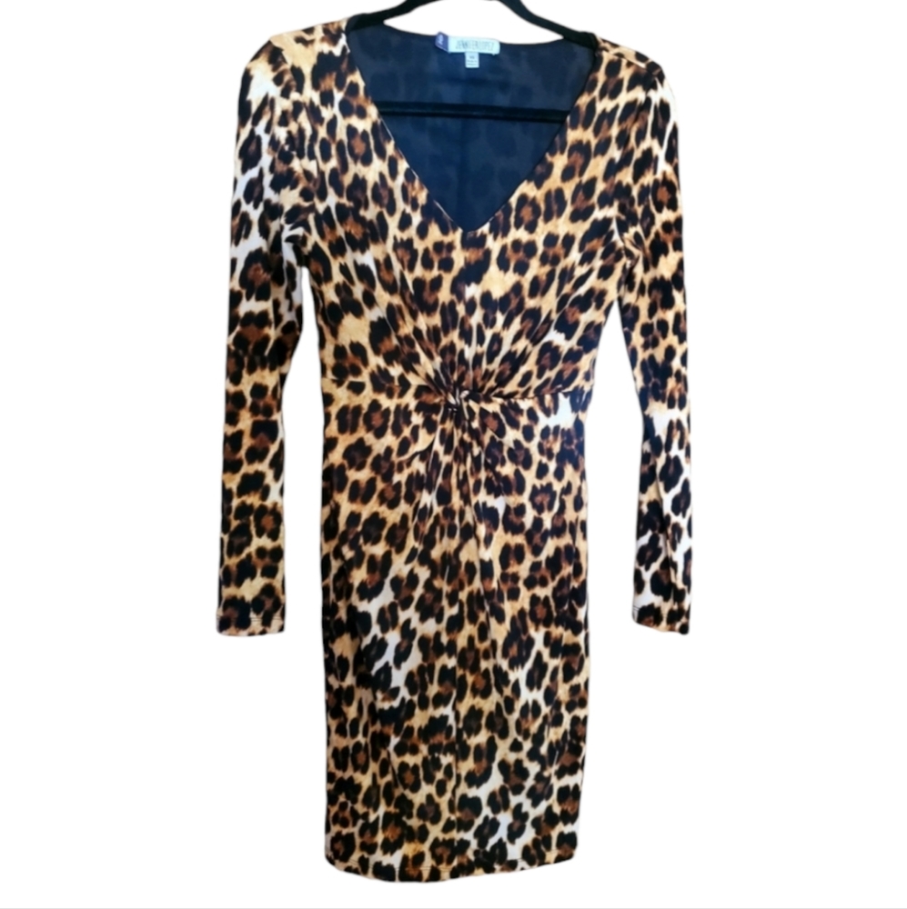JENNIFER LOPEZ XS LEOPARD PRINT DRESS